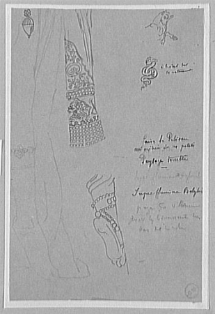 Five various studies for Salomé dancing, after Willemin, Gustave Moreau, between 1850 and 1895