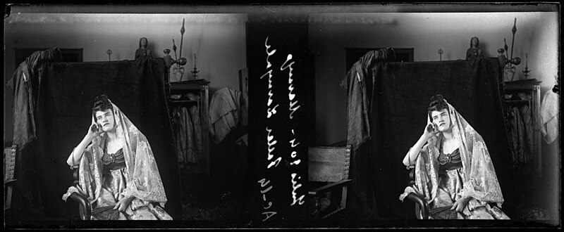 Portrait of a woman posing seated in the Lorenzale workshop, Claudi Lorenzale, July 1904