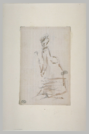 Manet - Femme debout, tenant un maillet, RF 30538, Recto, Édouard Manet