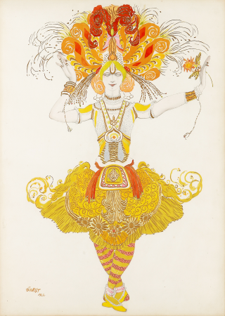 Costume design for "The Firebird", Léon Bakst, 1922