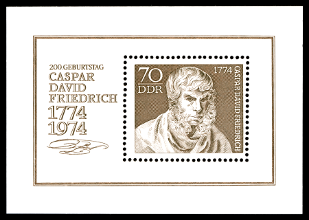 Stamps of Germany (DDR) 1974, MiNr Block 040, Caspar David Friedrich
