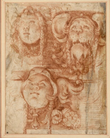 Study for masks, Annibale Carracci