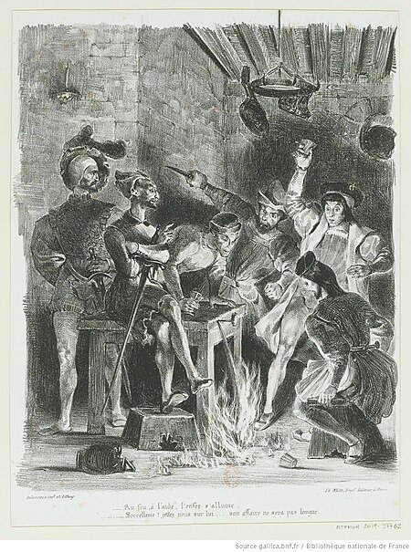 Delacroix - Méphistophélès dans la taverne des Étudiants, 2e état, btv1b100297399, Eugène Delacroix