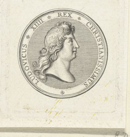 Penning met buste van Lodewijk XIV, RP-P-BI-7453X, Antoine Coypel, 1702