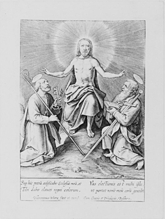 Christ Between Saints Peter and Paul, Hieronymus Wierix