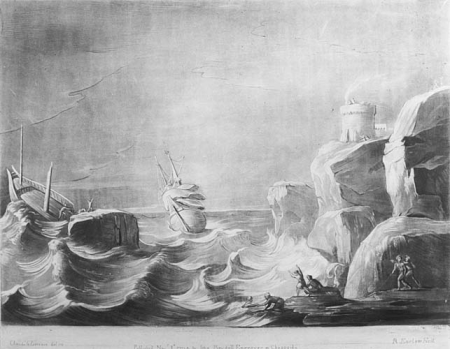 Scene of Shipwreck with Castle on the Rocks, Claude Lorrain, 1 November 1774