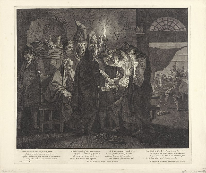 Inauguration of a Bentvueghel, Matthijs Pool, between 1690 and 1710