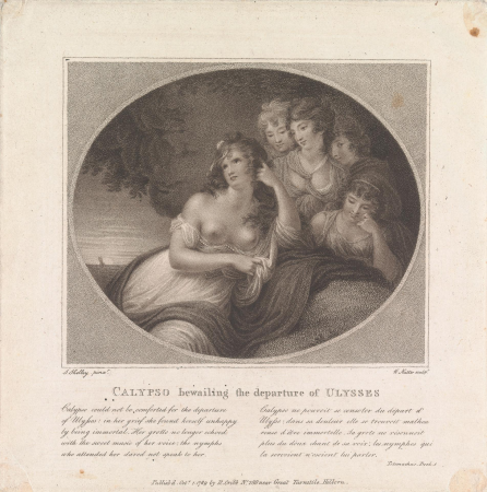 Calypso bewailing the departure of Ulysses, William Nutter, 1789
