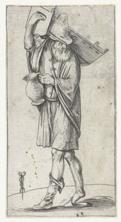 Man met wieg en kruik, RP-P-OB-1864, Jacopo de' Barbari, between 1504 and 1554