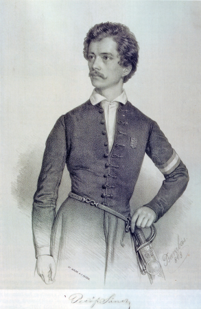 Portrait of Sándor Petőfi, Miklós Barabás, 1848
