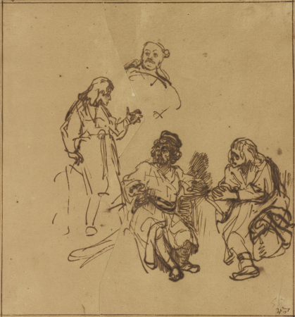 Rembrandt - Joseph in Prison Interpreting the Dreams of Pharoah's Baker and Butler, 95.GA.18, Rembrandt