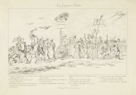 De blijde uittocht, 1815 La Joyeuse Sortie (titel op object), RP-P-OB-77.633, Wijnand Esser, sep-1815 - dec-1815