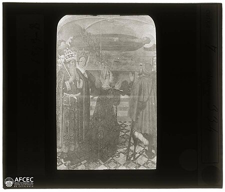 Detail of the altarpiece of St. Anthony Abbot of Jaume Huguet at the Pious School of St. Anthony in Barcelona, Jaume Huguet, Entre 1888 i 1916