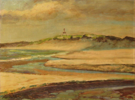 View of a beach with a sea mark., Viggo Helsted, between 1879 and 1926