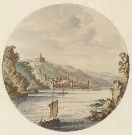 Gezicht op de stad Bacharach, RP-P-1939-878, Jan van Call, between 1658 and 1712