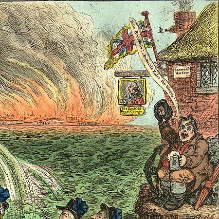 British Tars, Towing the Danish Fleet into Harbour, James Gillray, 1807