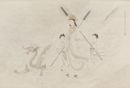 Risō 離騒 "Encountering Sorrow" (right scroll), Reika Kikkawa, 1926