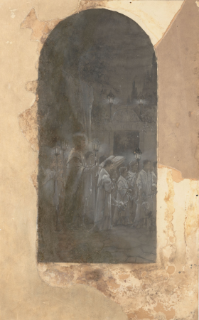 Design for single mosaic panel for "Te Deum Laudamus" triptych, circa 1922–23