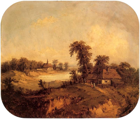 View of the Kielce cottage (near Dębno), Józef Szermentowski, 1855
