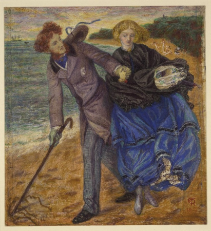 Writing on the Sand, Dante Gabriel Rossetti, between 1858 and 1859