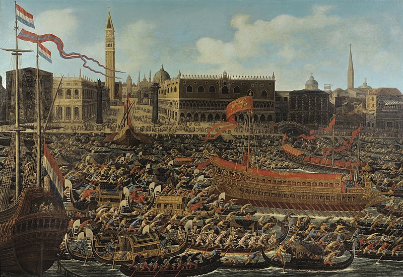 Venice, The Basin of Molo and the San Marco on Ascension Day, Matteo Stom, between 1665 and 1702