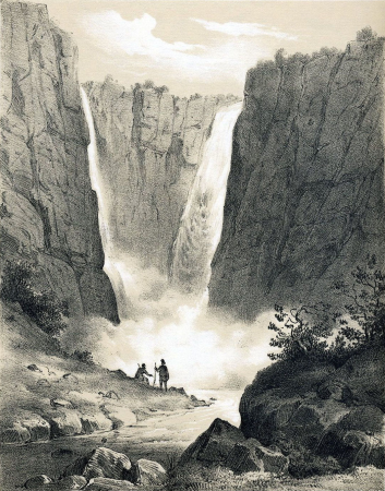 Vörringfoss i Hardanger., Joachim Frich, before 1848