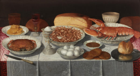 Still life with Shellfish and Eggs, Clara Peeters, circa 1635