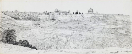 Jerusalem from the South with Sion and the Mosques of El-Aksa and Omar at Left, James Tissot, between 1886 and 1889