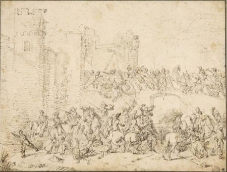 Attack on a castle, Cornelis de Wael, between 1620 and 1652