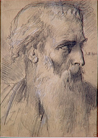 Head study for Moses in view of the Promised Land, Gustave Moreau