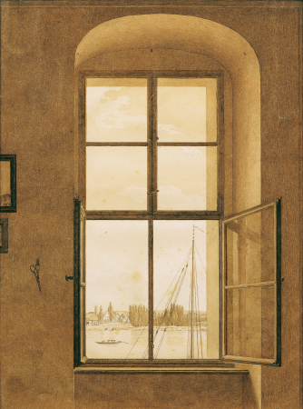 View from the window of the artist's studio, right window, Caspar David Friedrich, from 1805 until 1806