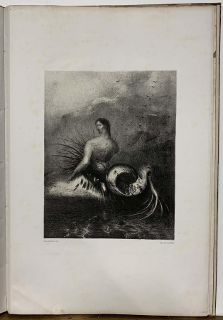The mermaid emerged from the waves, dressed in darts, Odilon Redon, 1883