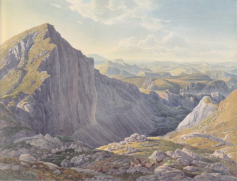 The Great Höllstein with the view towards Mariazell, Eduard Gurk, 1835