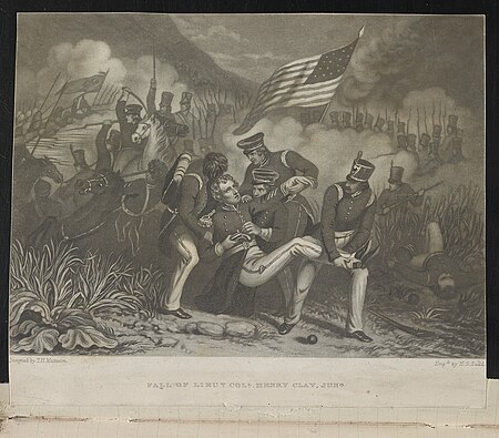Fall of Lieut(enan)t Col(one)l Henry Clay, Jun(io)r - Designed by T.H. Matteson ; Engd. by H.S. Sadd. LCCN2014647453, 1860