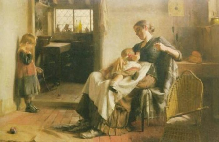 Cat and mouse, Arthur Hacker, 1883