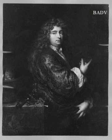 Portrait of a geographer, Caspar Netscher, 1682