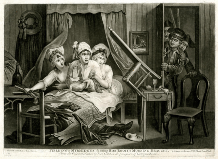 Fielding's myrmidons spoiling Bob Booty's morning draught, 1781