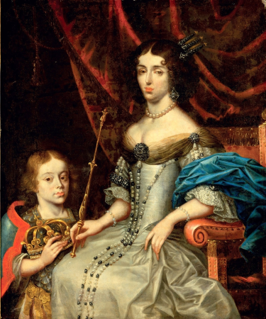 Portrait of Marie Casimire Sobieska with her son Jakub Ludwik., Daniel Schultz, circa 1674