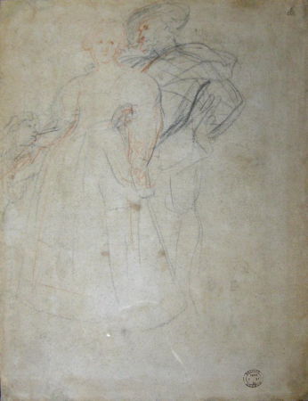 Sketch of Peterpaulrubens with Helene Fourment and child, Peter Paul Rubens