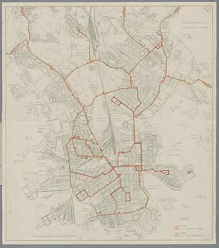 Helsinki tram map 1, 1932