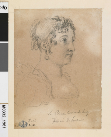 David - Caroline Murat, vue en buste, tournée vers la droite, D.1961, Jacques-Louis David