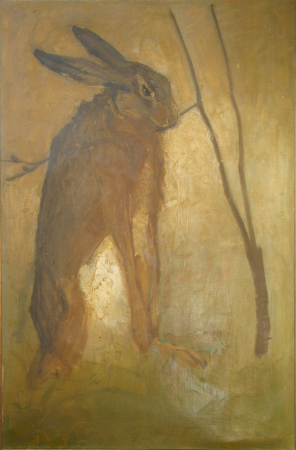 A hare eating a twig., Vilhelm Theodor Fischer, between 1875 and 1928
