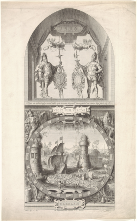 Glasraam 2 in de Sint-Janskerk te Gouda Inname van Damiate Goudse glazen (serietitel), RP-P-OB-70.191, Pieter Tanjé, between 1738 and 1754