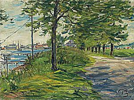 A summer day at an inlet., Peter Rostrup Bøyesen, between 1900 and 1952