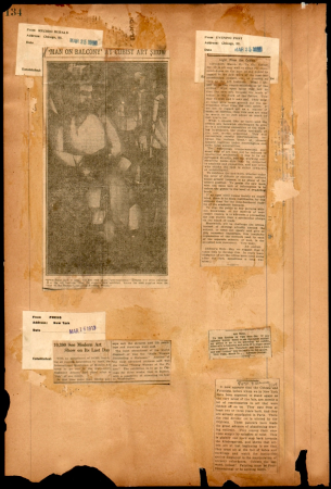 Albert Gleizes, Man on a Balcony, Walt Kuhn scrapbook of press clippings documenting the Armory Show, vol. 2, 1913, page 140, Albert Gleizes