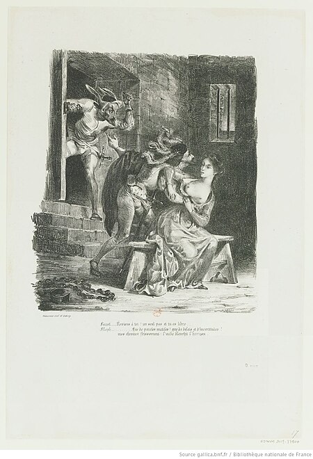 Delacroix - Faust dans la prison de Marguerite, 4e état, btv1b100297772, Eugène Delacroix