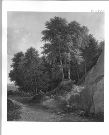 Forest with hunting party, Franz Steinfeld, circa 1812