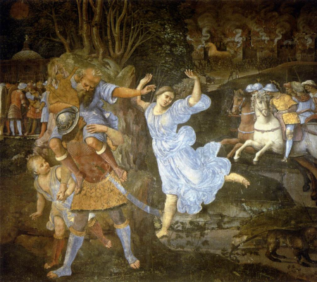Flight of Aeneas from Troy, Girolamo Genga, between 1507 and 1510