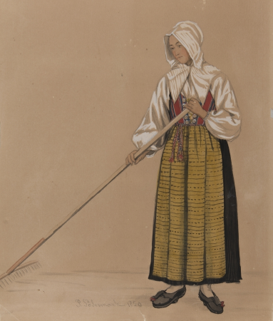 Kvinna, i helfigur, Leksandskulla. P. Södermark 1850 - Nordiska museet - NMA.0070035 (cropped), Johan Per (Per) Sodermark