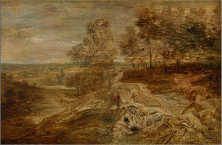 Deer hunt near a forest, Peter Paul Rubens, between 1630 and 1639